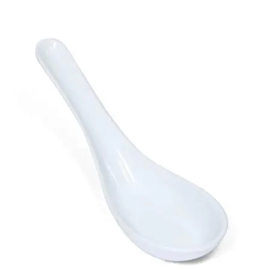 Miya Company White Melamine Soup Spoon - Durable & Lightweight Dining Essential