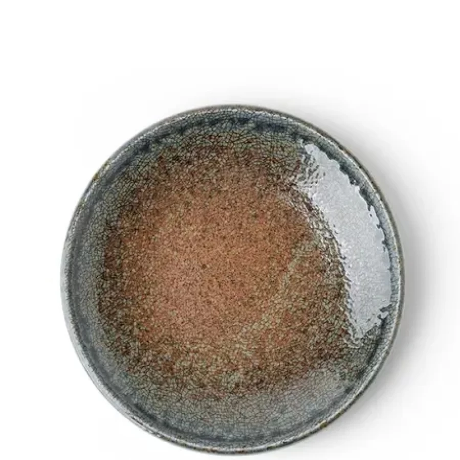 Miya Company Blue Sand Crackle Ceramic Plate 7.75 Inch - Handcrafted Decorative Dinnerware