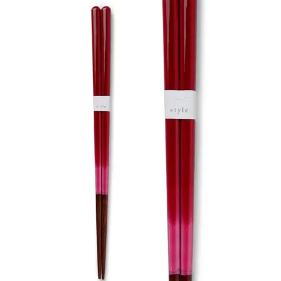 Miya Company Ombre Magenta Color Chopsticks - Elegant Gradient Design Dining Utensils