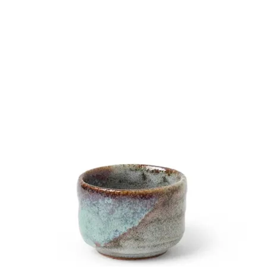 Miya Company Premium 2.5 Oz. Blue and Gray Sake Cup - Traditional Japanese Ceramic Drinking Cup