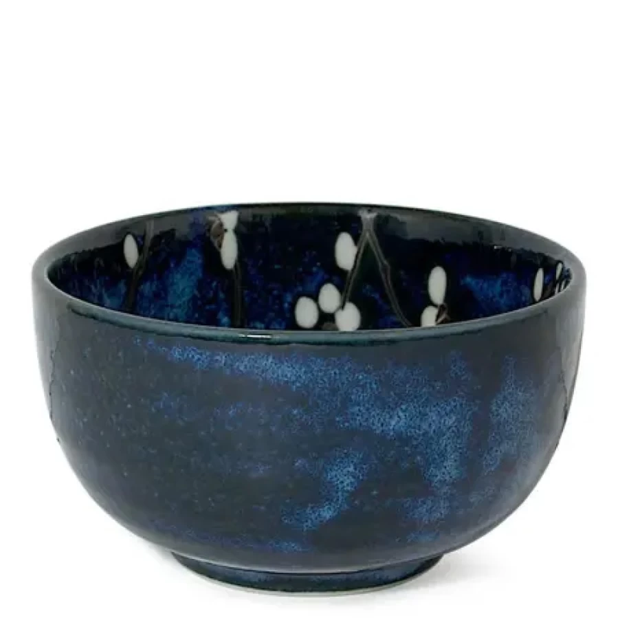 Miya Company Namako Blossoms Ceramic Bowl 5 Inch Japanese Style Decorative Serving Dish