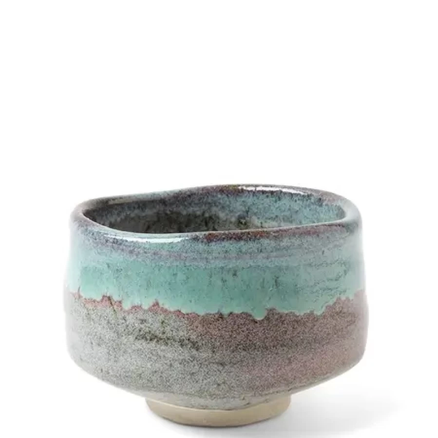 "Miya Company 4.5" Matcha Bowl Ocean Mist - Handcrafted Ceramic Tea Bowl for Traditional Japanese Matcha"