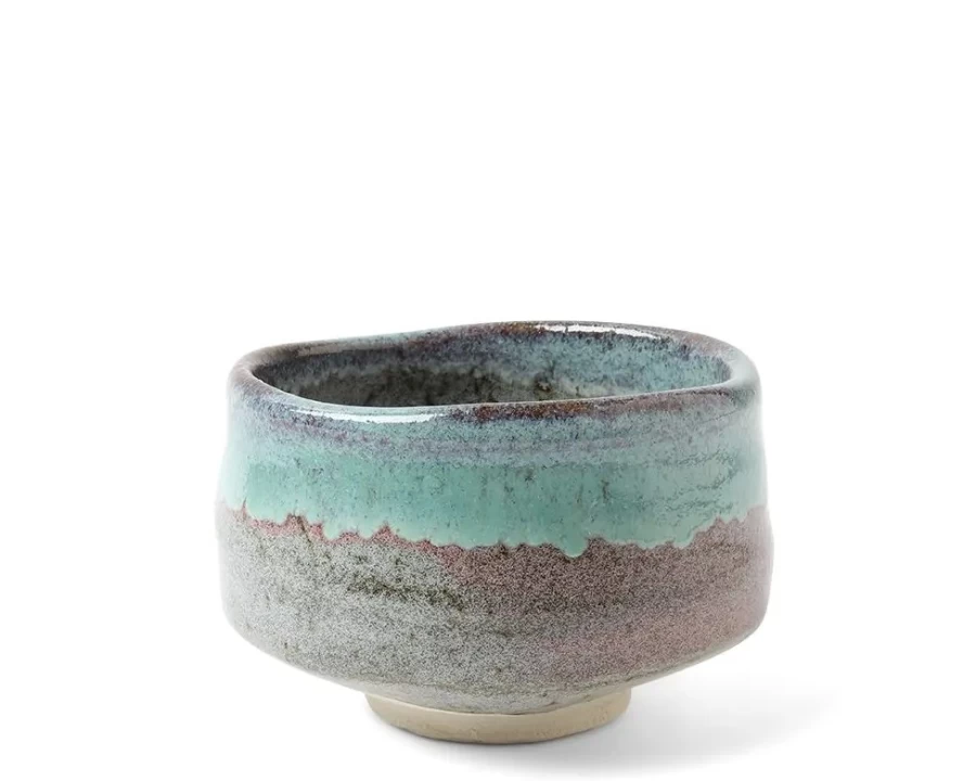 "Miya Company 4.5" Matcha Bowl Ocean Mist - Handcrafted Ceramic Tea Bowl for Traditional Japanese Matcha"