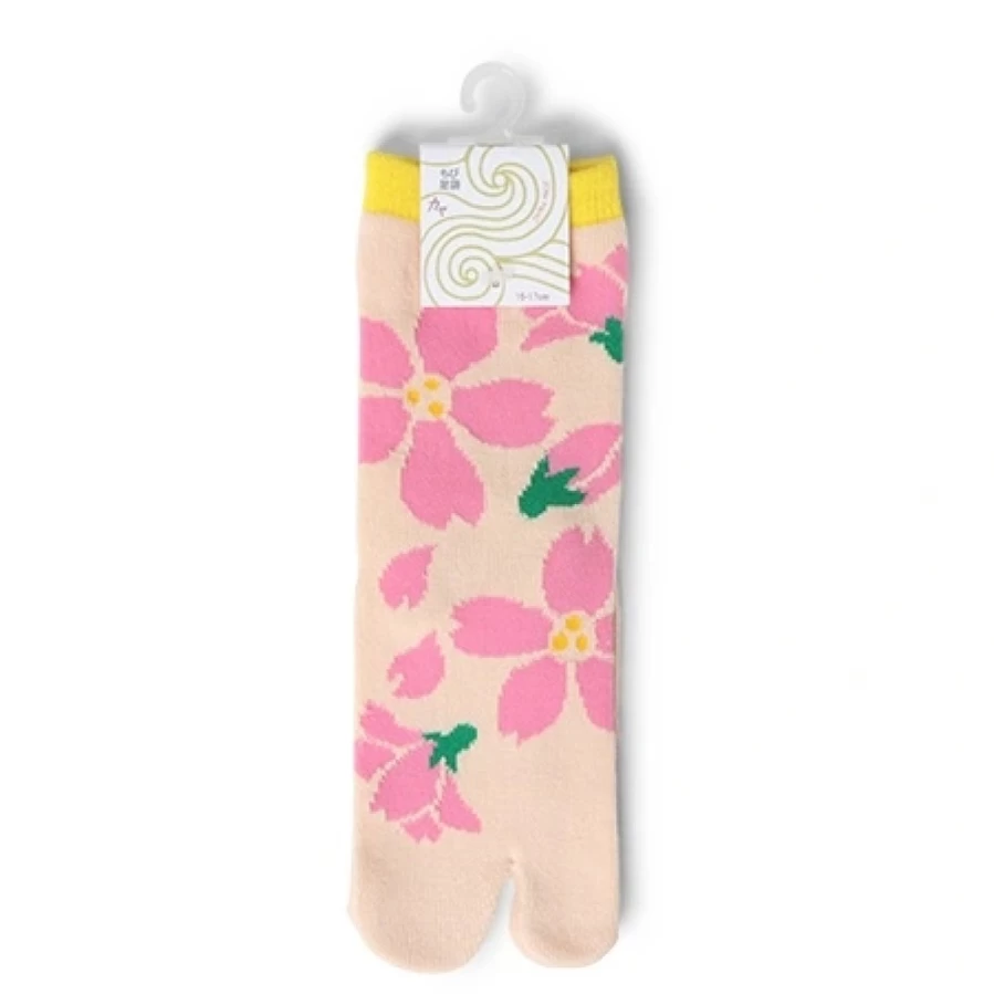 Miya Company Tabi Socks for Kids - Sakura Bloom Design - Traditional Japanese Split-Toe Footwear