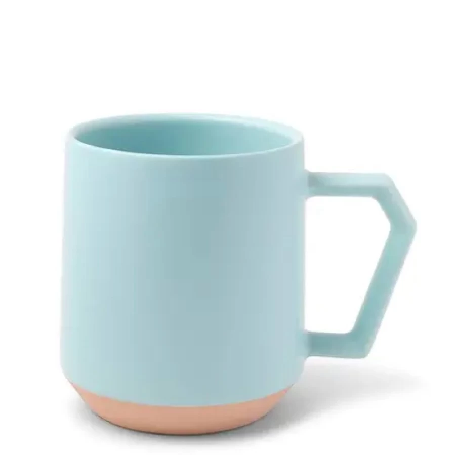 "Miya Company Pastel Blue 12 Oz Ceramic Mug - Chips Design"
