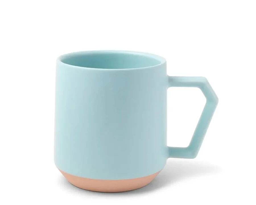 "Miya Company Pastel Blue 12 Oz Ceramic Mug - Chips Design"