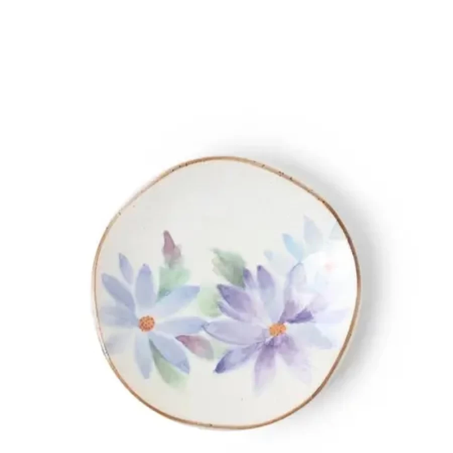 "Blue Floral Mini Plate by Miya Company – Decorative Ceramic Appetizer Dish"
