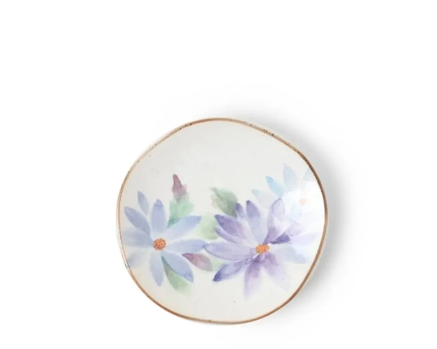 "Blue Floral Mini Plate by Miya Company – Decorative Ceramic Appetizer Dish"
