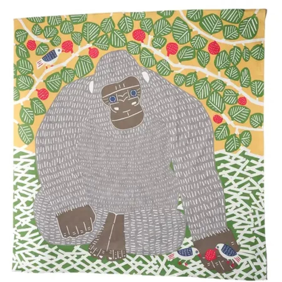 "Miya Company Furoshiki Wrapping Cloth - 41 Inch Gorilla Design Eco-Friendly Gift Wrap"