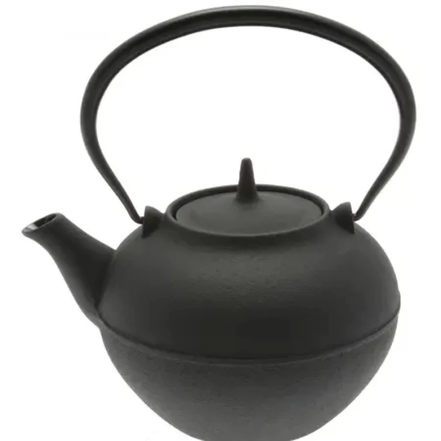 Miya Company Cast Iron Teapot 0.9L - Sacred Gem Design, Japanese Style, Enamel Interior, Stovetop Safe