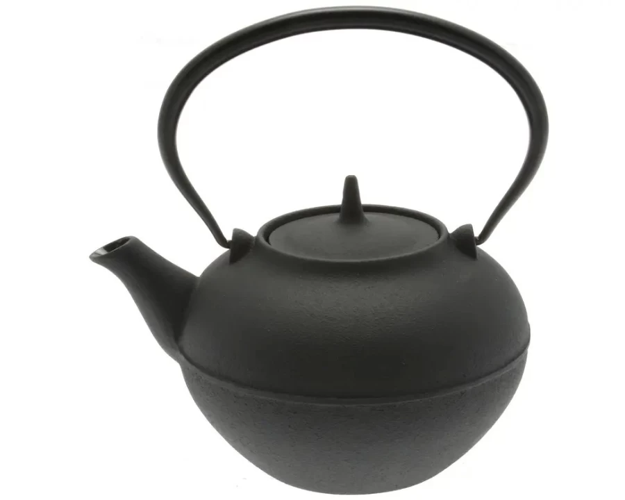 Miya Company Cast Iron Teapot 0.9L - Sacred Gem Design, Japanese Style, Enamel Interior, Stovetop Safe