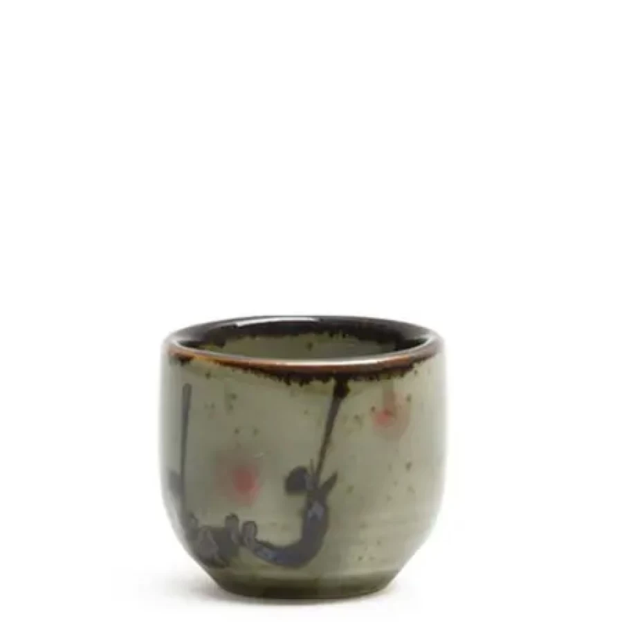 Miya Company Mashiko Plum Sake Cup - Handcrafted 1.2 Oz Ceramic Cup for Japanese Rice Wine
