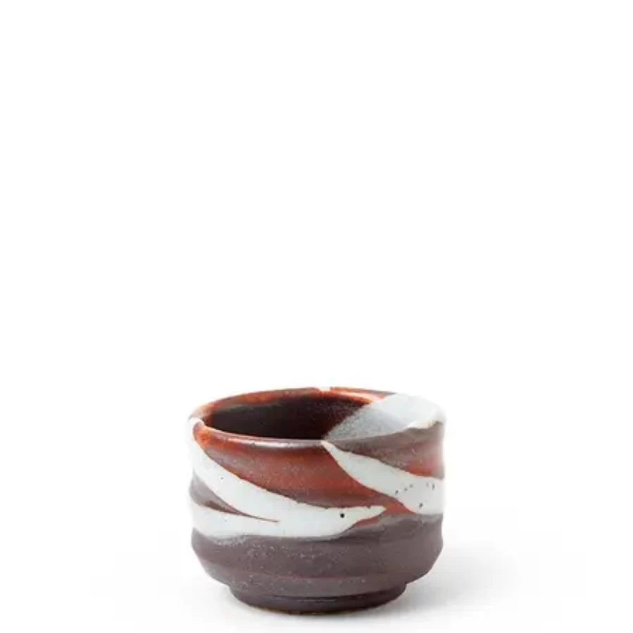 Miya Company Bizen Style 2.5 Oz Sake Cup - Handcrafted Japanese Ceramic Drinking Vessel