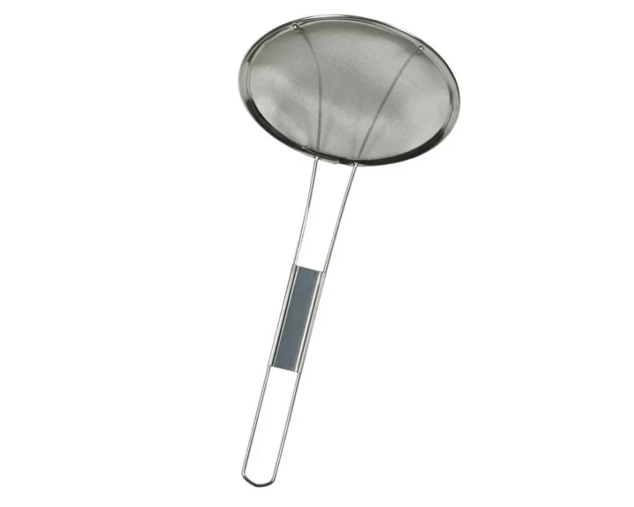 "MIYA COMPANY Premium 6.75 Inch Stainless Steel Mesh Skimmer - Medium Size Kitchen Strainer for Cooking & Frying"
