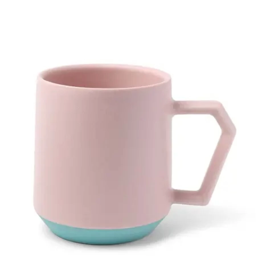 "Miya Company Pastel Pink 12oz Ceramic Coffee Mug - Chips Design"