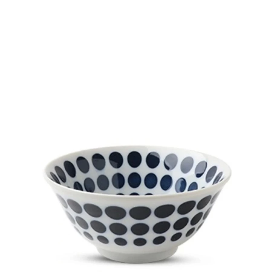 Miya Company Blue Dots Ceramic Bowl - 5.75 Inch Small Decorative Serving Dish