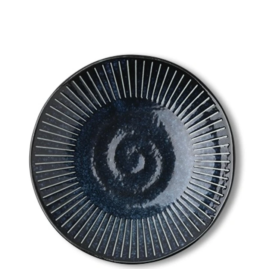 Miya Company Blue Namako Tokusa Ceramic Plate 6.25 Inch Japanese Style Dish