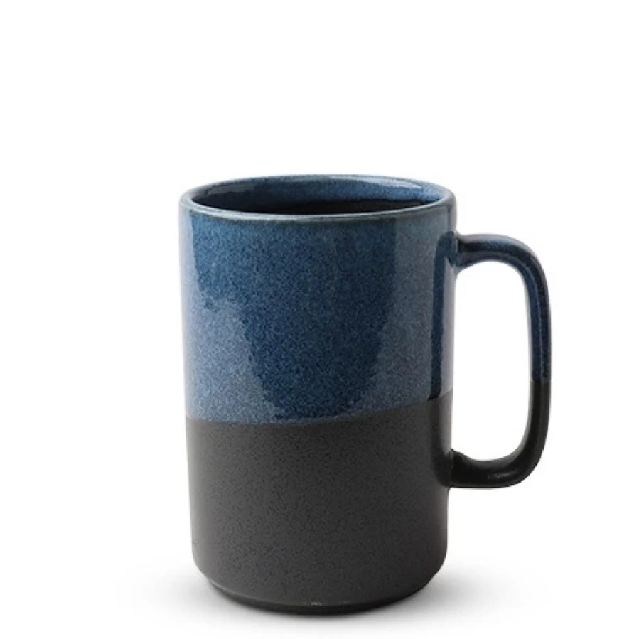 Miya Company Aoi Nagashi 16 Oz. Ceramic Mug - Japanese Style Blue Flow Design Coffee Cup