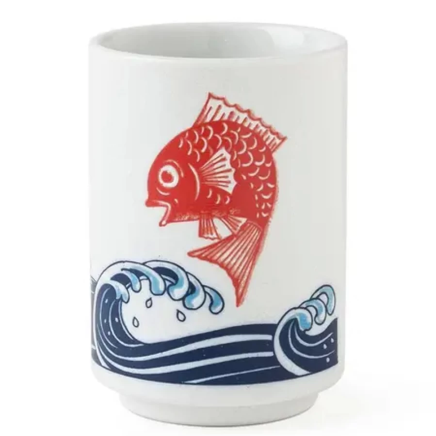 Miya Company Red Tai 8 Oz. Ceramic Teacup - Handcrafted Asian Style Tea Cup for Authentic Tea Experience