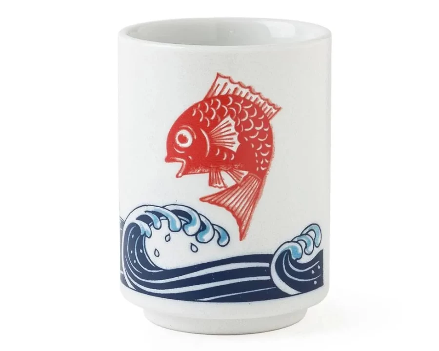 Miya Company Red Tai 8 Oz. Ceramic Teacup - Handcrafted Asian Style Tea Cup for Authentic Tea Experience
