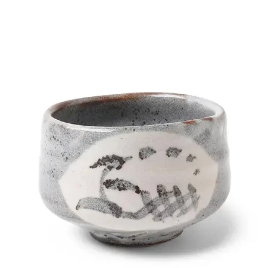"Miya Company 4.5 Inch Gray Mist Matcha Bowl – Traditional Japanese Tea Ceremony Set"