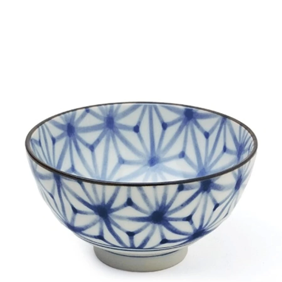 Miya Company 4.25" Asanoha Pattern Ceramic Rice Bowl – Handcrafted Japanese Dining Ware