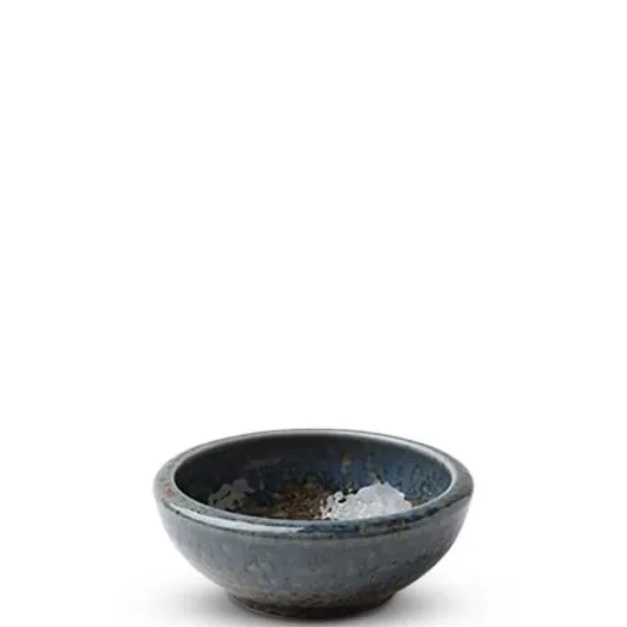 Miya Company Aoi Nagashi 5-Inch Shallow Ceramic Bowl for Japanese Cuisine