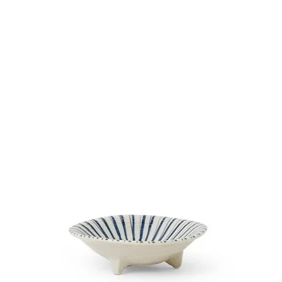 Miya Company 4-Inch Blue and Brown Tokusa Ceramic Bowl – Handcrafted Decorative Serving Dish