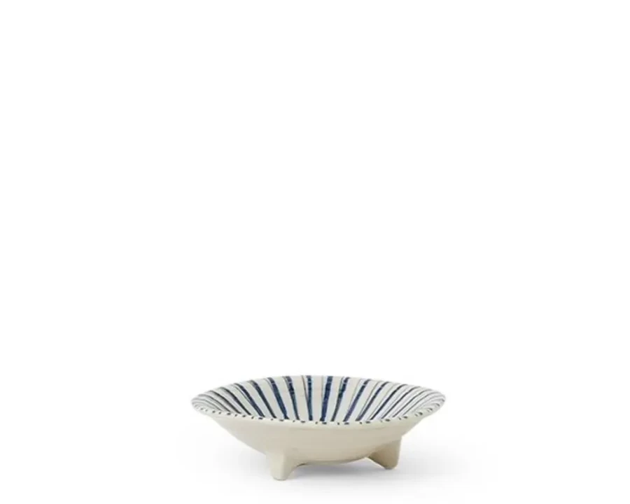 Miya Company 4-Inch Blue and Brown Tokusa Ceramic Bowl – Handcrafted Decorative Serving Dish