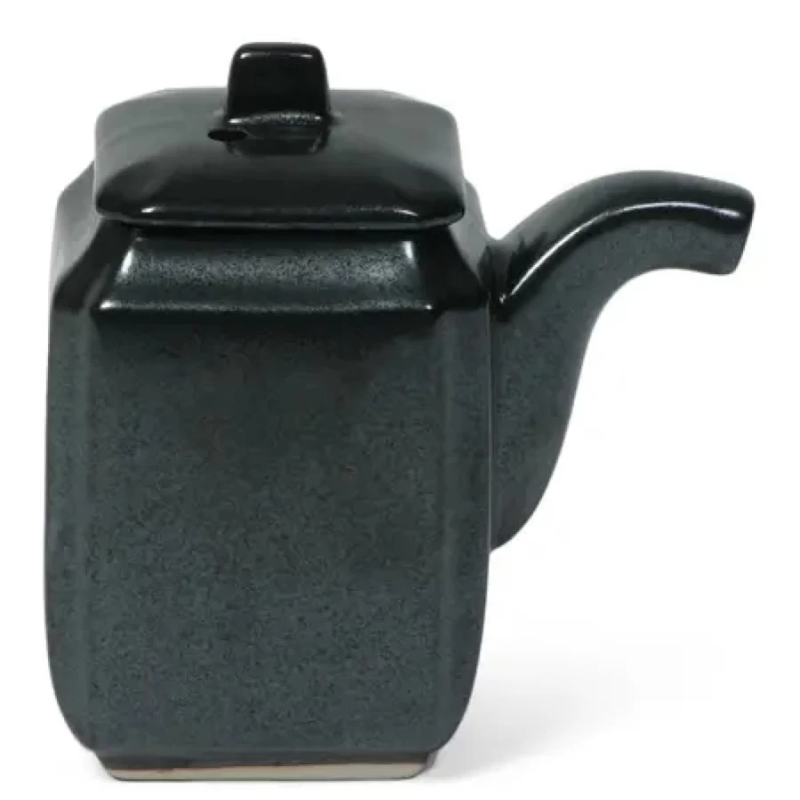 Miya Company 6 Oz. Iron Glaze Sauce Pot – Durable Ceramic Cooking Pot for Sauces & Small Meals