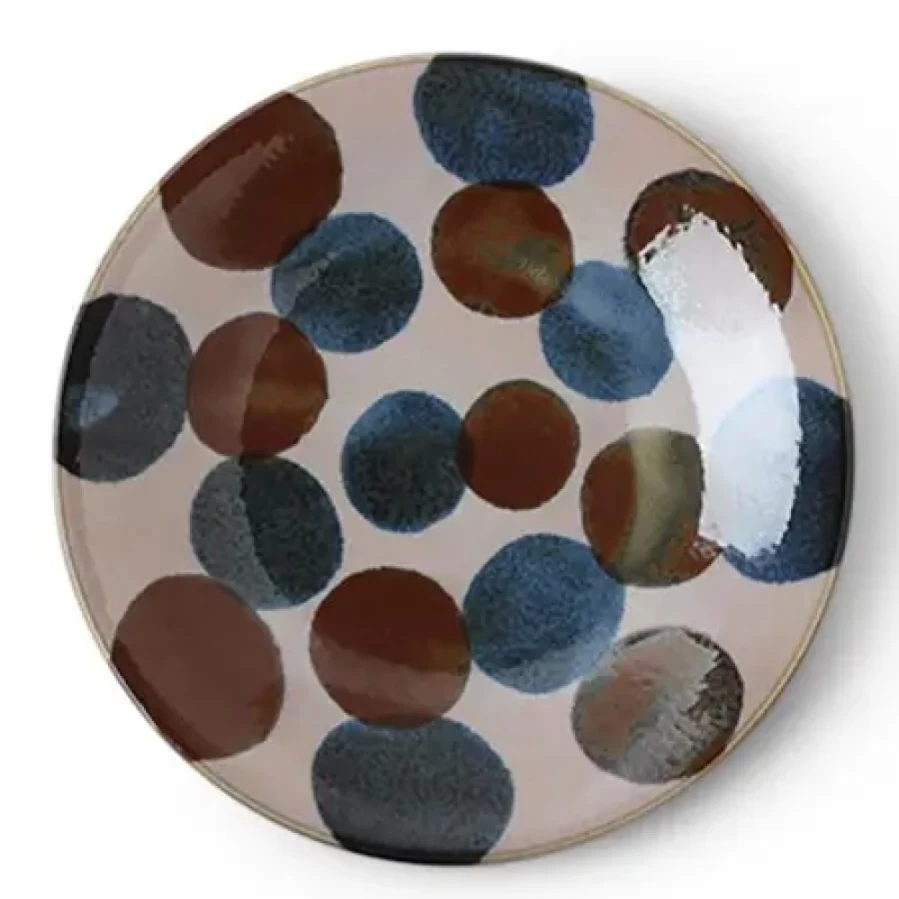 "Vintage Rustic Dots Ceramic Plate 11 Inch by Miya Company – Handcrafted Decorative Dinnerware"