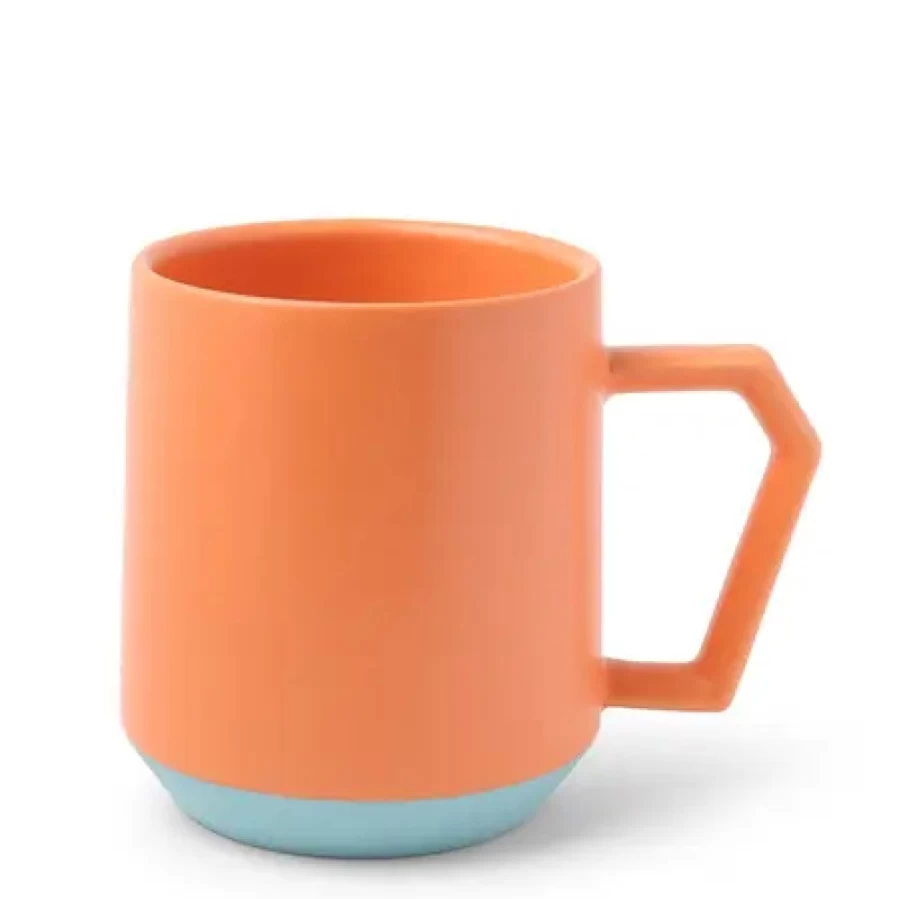 "12 Oz Pastel Orange Ceramic Mug - MIYA COMPANY Premium Drinkware for Coffee & Tea"