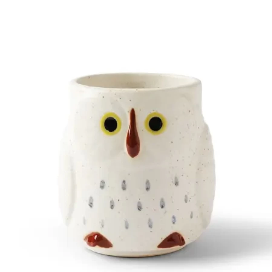 "Miya Company Owl Snow Design Ceramic Coffee Mug - Unique Gift Idea"