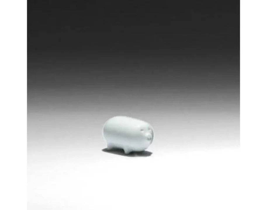 Miya Company White Pig Figurine - Mori Style Decorative Collectible