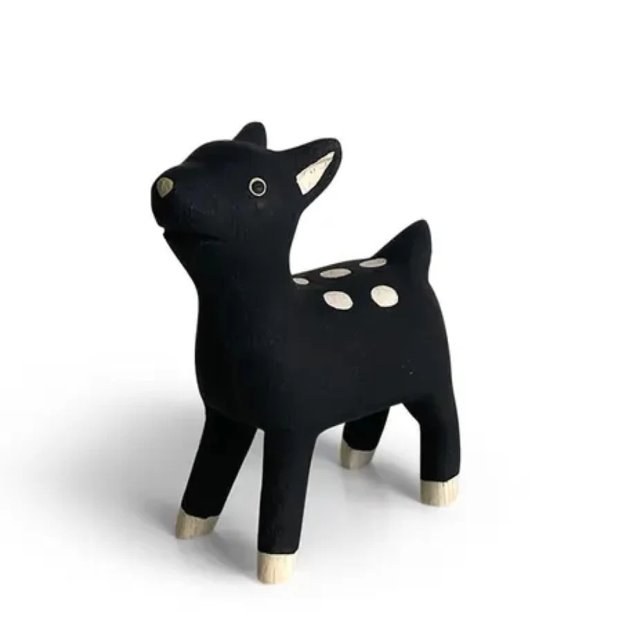 Miya Company Handcrafted Wooden Deer Figurine - T-Lab Animal Collection - Premium Home Decor Gift