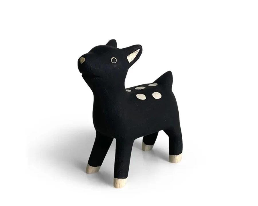 Miya Company Handcrafted Wooden Deer Figurine - T-Lab Animal Collection - Premium Home Decor Gift