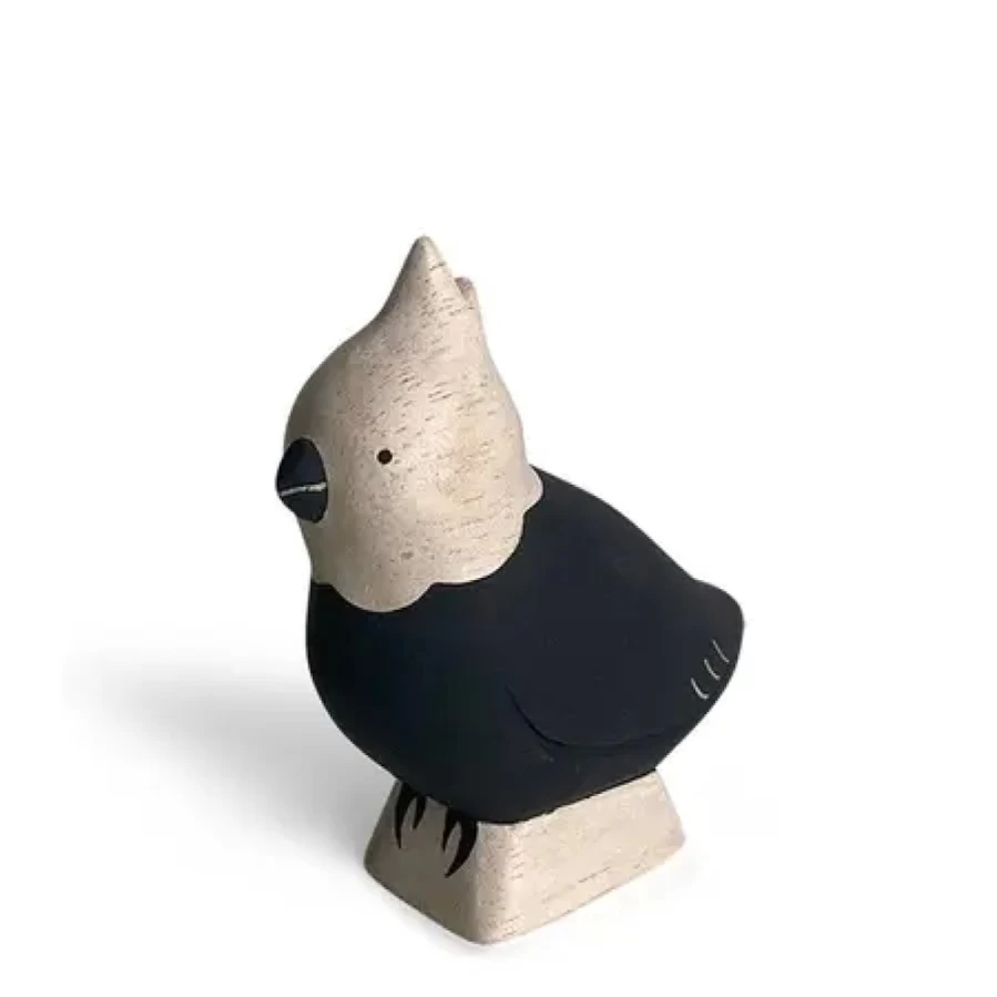 Miya Company T-Lab Wooden Cockatiel Bird - Handcrafted Animal Figurine for Home Decor