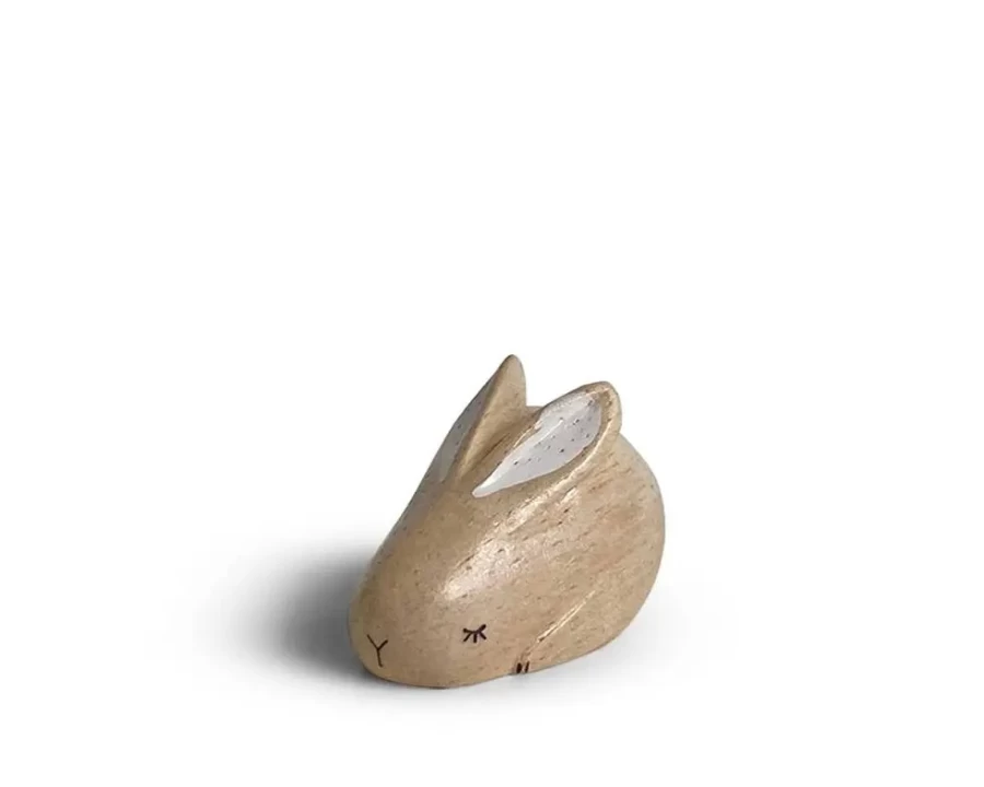 Miya Company Handcrafted Wooden Rabbit Zodiac Animal Figurine - T-Lab Collection