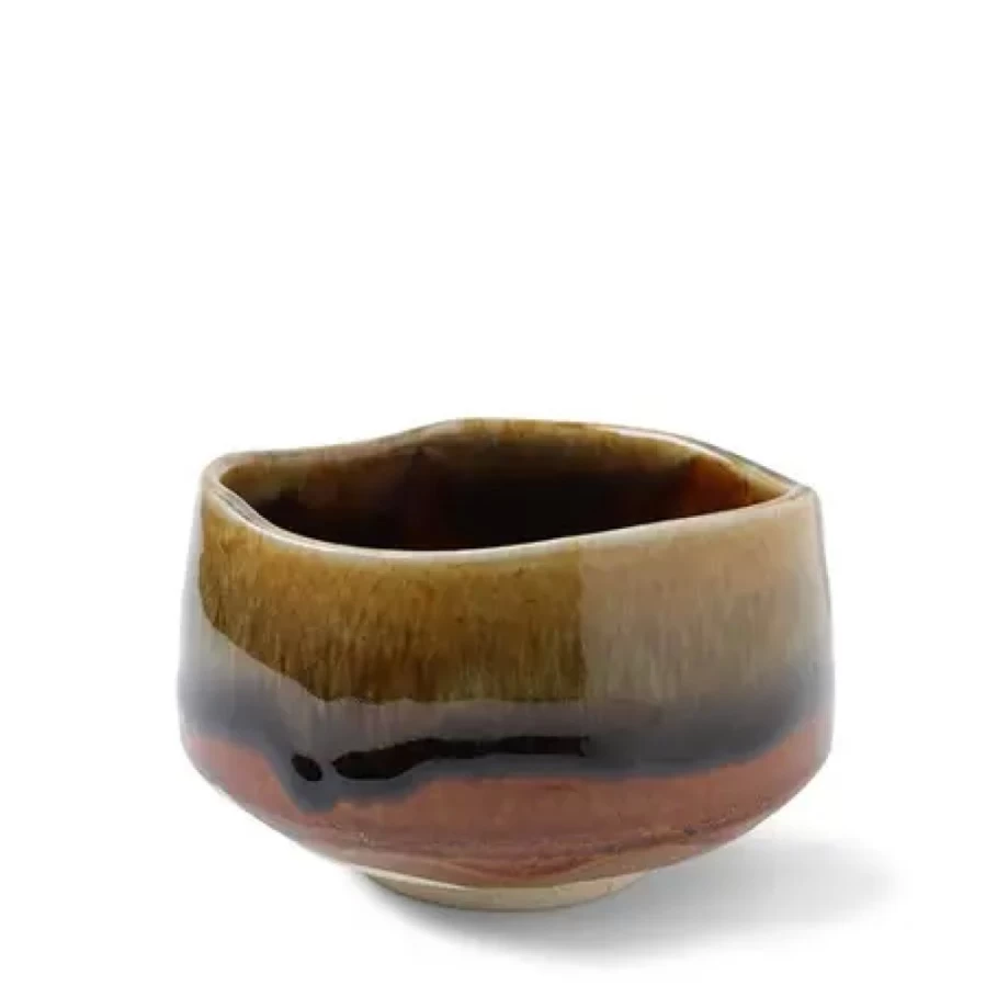 "Miya Company Premium Matcha Bowl – 4.5" Amber Cavern Design for Authentic Tea Ceremony"