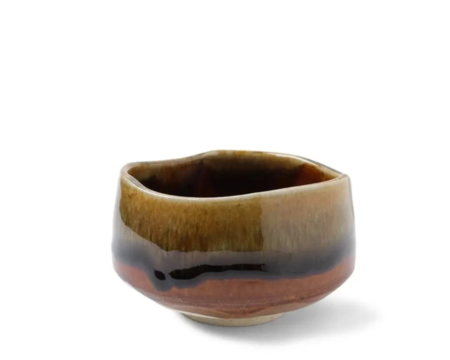 "Miya Company Premium Matcha Bowl – 4.5" Amber Cavern Design for Authentic Tea Ceremony"