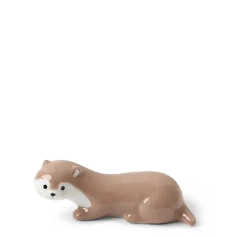 Miya Company Otter Chopstick Rest - Light Brown Ceramic Tableware for Japanese Dining