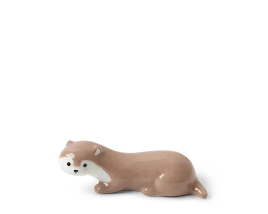 Miya Company Otter Chopstick Rest - Light Brown Ceramic Tableware for Japanese Dining