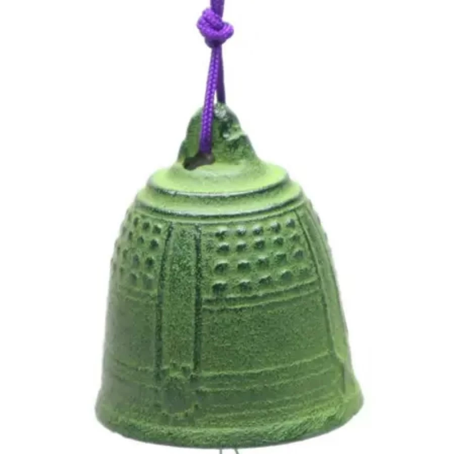 Miya Company Green Temple Bell Wind Chime 2.5 Inch for Outdoor Garden Decor
