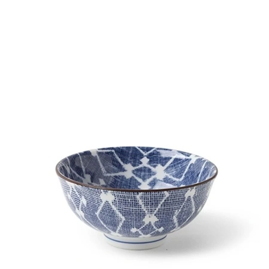 Miya Company Aizome Hishi 4.5-Inch Handcrafted Japanese Rice Bowl – Ceramic Dinnerware, Microwave & Dishwasher Safe