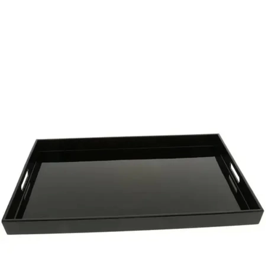 Miya Company 18-7/8" x 12-1/4" Black Rectangle Serving Tray - Durable Stylish Dining & Kitchen Accessory