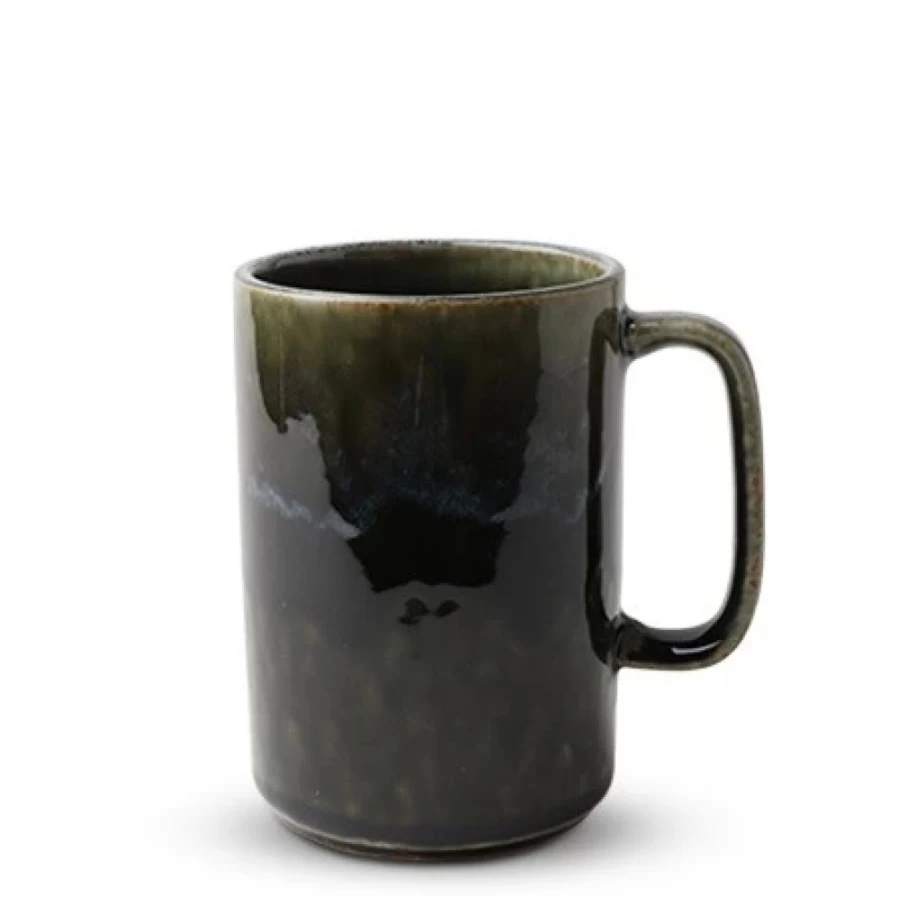 Miya Company 16 Oz. Green Iraho Ceramic Mug - Insulated Coffee Cup with Handle