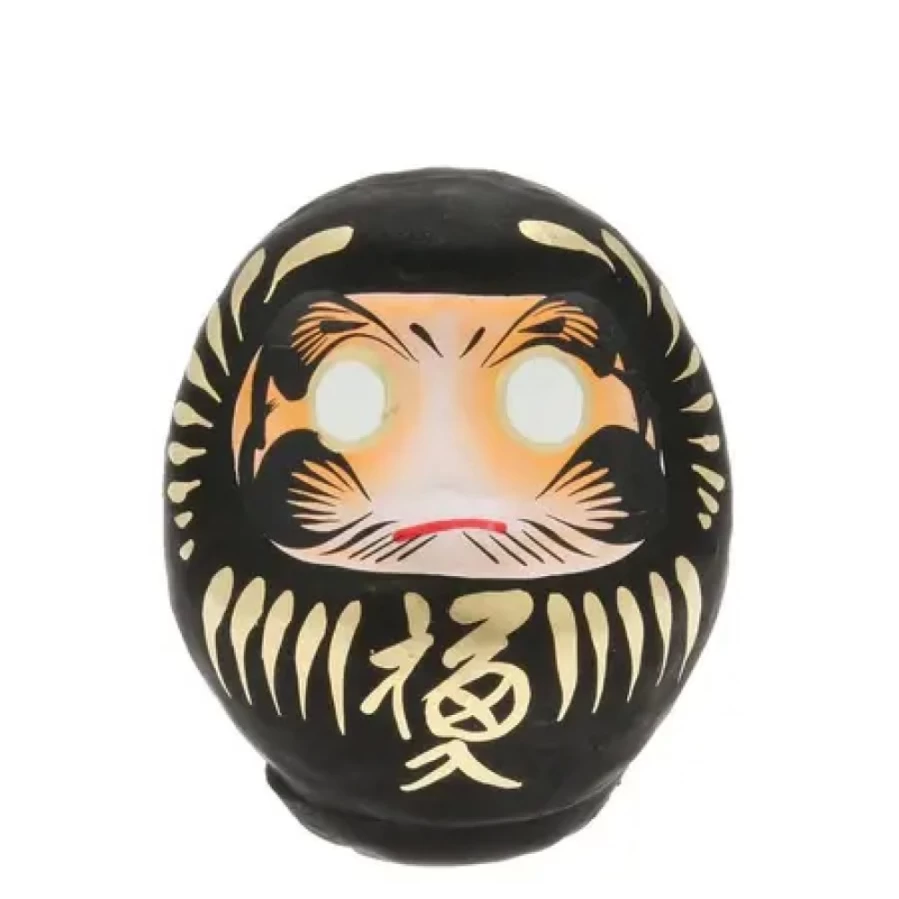 Miya Company Daruma Doll - Black No Evil 3.75 Inch Japanese Lucky Charm Figurine