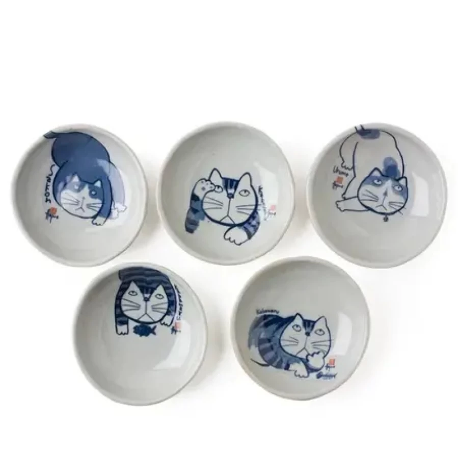 Miya Company Kabamaru 4.25 Inch Mini Dish Set - Small Decorative Plates for Appetizers, Desserts, and Display