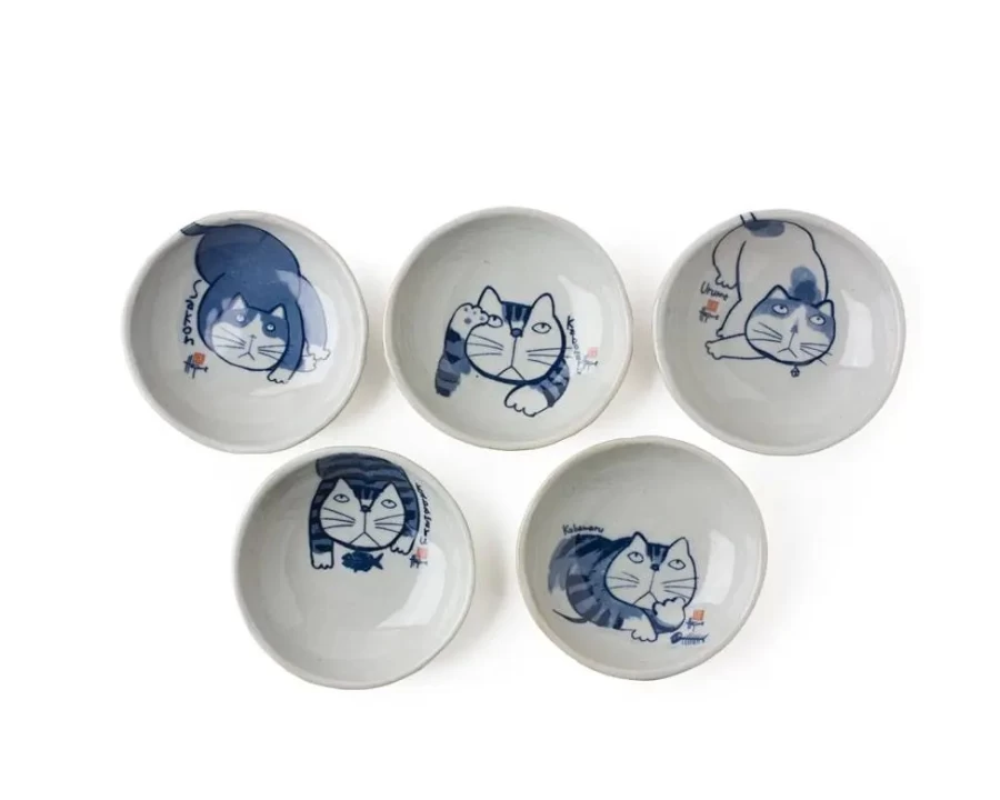 Miya Company Kabamaru 4.25 Inch Mini Dish Set - Small Decorative Plates for Appetizers, Desserts, and Display