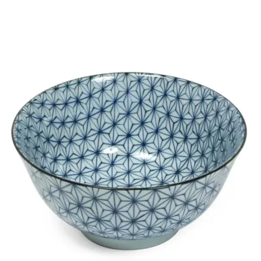 Miya Company Sashiko Stitch Decorative Bowl – 6 Inch Handcrafted Japanese Design for Home Decor